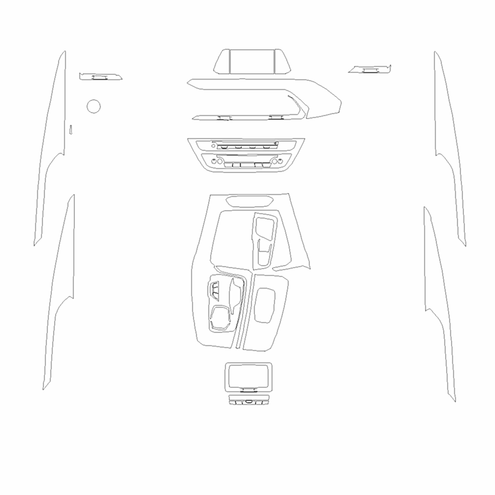 Скачать в CDR (CorelDRAW). Лекала (выкройка) для кузова и  салона автомобиля. 